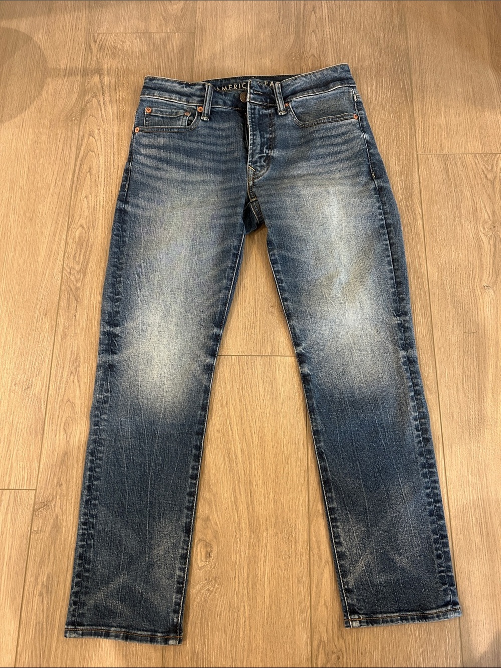 American Eagle Outfitters Men’s Blue Washed Slim Jeans 28x28